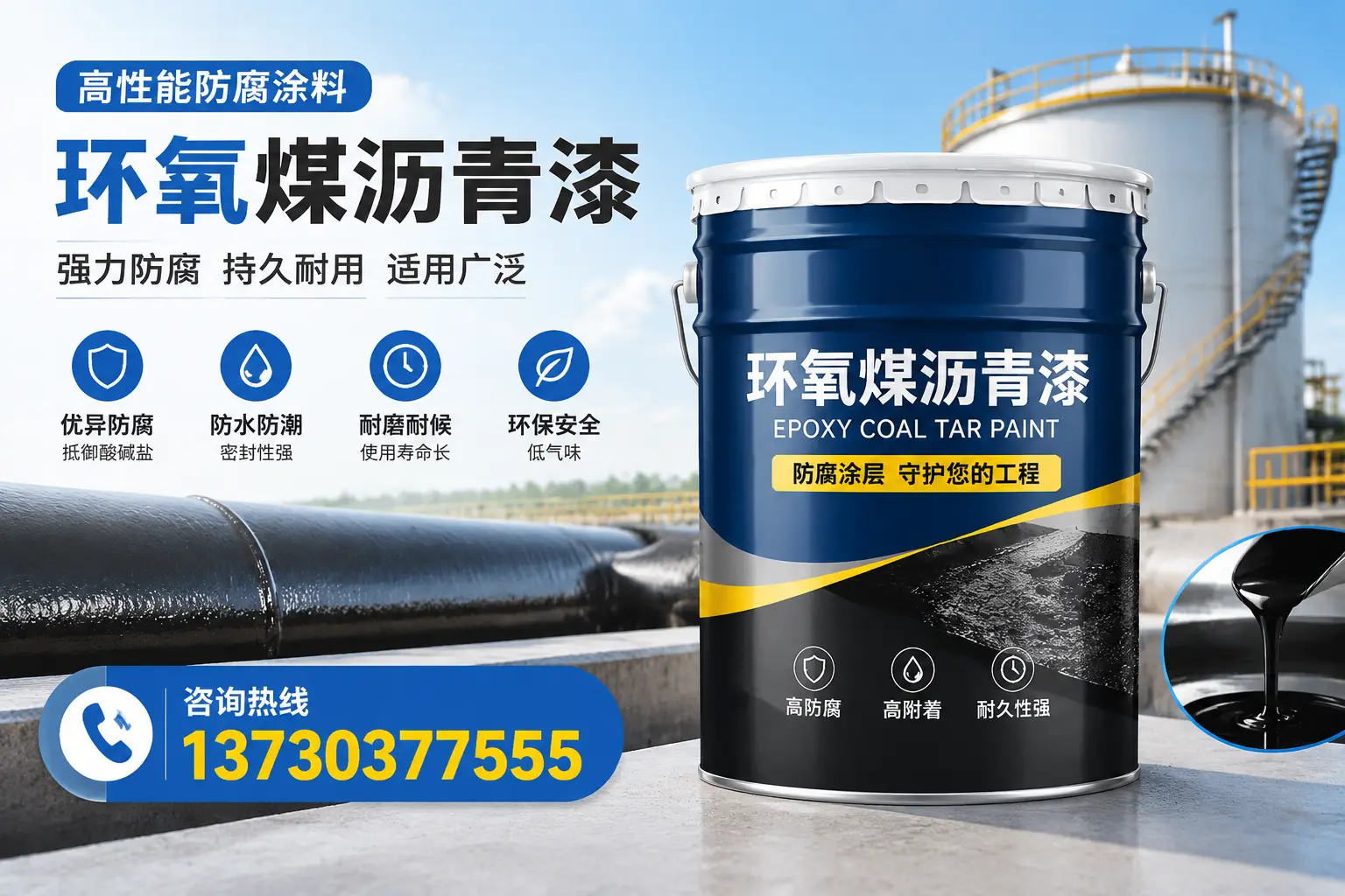 环氧煤沥青漆的耐久性分析，适合平凉的使用场景